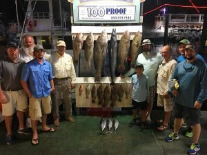 Wahoo and Grouper caught on a fishing trip on the 100 Proof