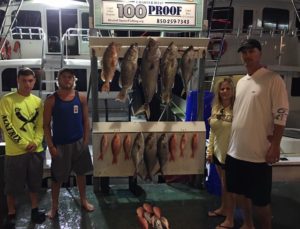 The Meyers fishing aboard the 100 Proof in Destin, FL